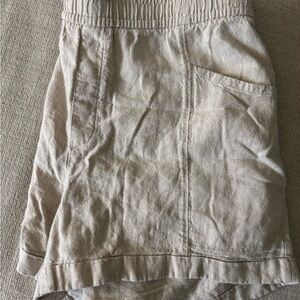 Old Navy Neutral Tan High-Rise Linen Blend Skirt